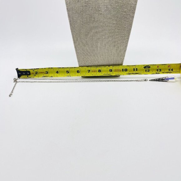 Crystal Prism Pendant Necklace Silver Tone Filigree Healing Spiritual Celestial - Picture 5 of 6